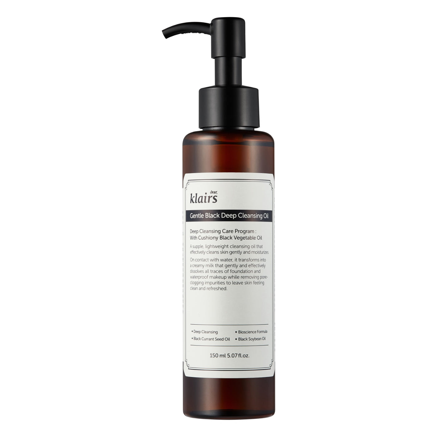 dear Klairs Gentle Black Deep Cleansing Oil